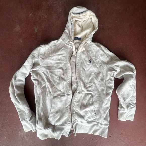 Polo Ralph Lauren Other - Polo by Ralph Lauren Heather Light Gray Full-Zip Hoodie
